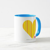 Mug Jaune mince 3 de rayures (Devant droit)