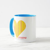 Mug Jaune mince 3 de rayures (Devant gauche)