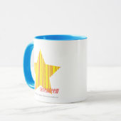 Mug Jaune mince 4 de rayures (Devant gauche)