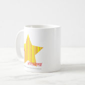 Mug Jaune mince 4 de rayures (Devant gauche)