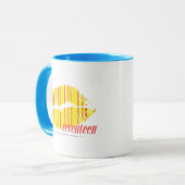 Mug Jaune mince de rayures (Devant gauche)