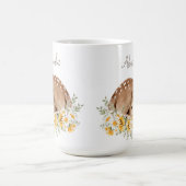 Mug Jaune Notre Petit Cher Cerf, Fleurs De Soleil Mour (Centre)
