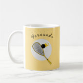 Mug Jaune Rackball Jaune Entraîneur Nom personnalisé (Gauche)