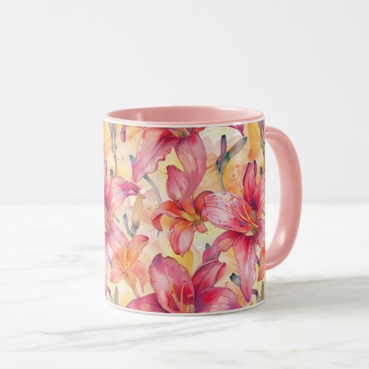 Mug Jaune rose (Devant droit)