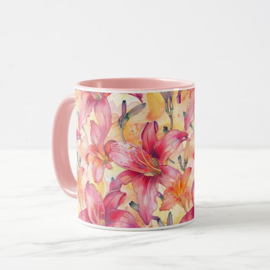 Mug Jaune rose (Devant gauche)