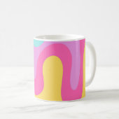 Mug Jaune Rose Lavande Menthe Abstrait Clair (Devant droit)