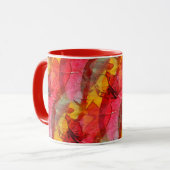 Mug Jaune rouge d'art d'aquarelle (Devant gauche)