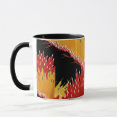 MUG JAUNE ROUGE JAUNE ABSTRAIT JAPONAIS FLORAL (Gauche)