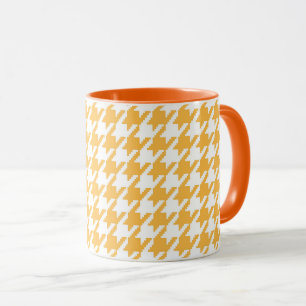 Mug Jaune vif et blanc motif pied-de-poule classique