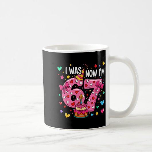 Mug J'avais 6 ans Maintenant j'ai 7 ans Gâteau à ruban (Droite)
