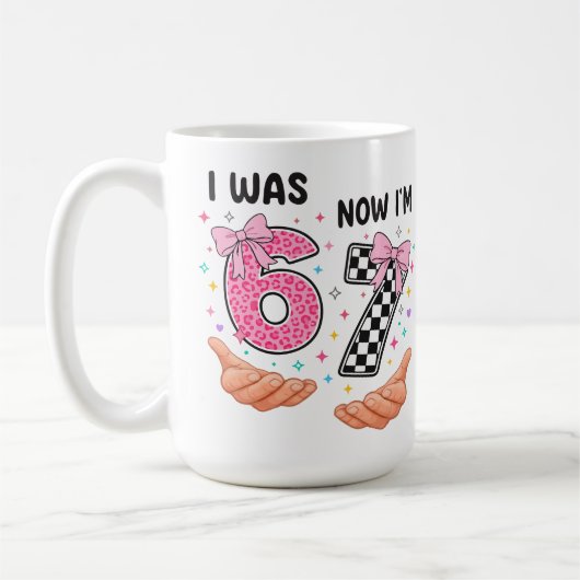 Mug J'avais 6 ans maintenant j'ai 7 ans jolis chiffres (Gauche)