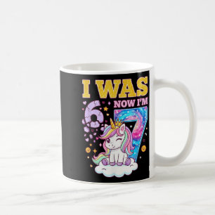 Mug J'avais 6 ans Maintenant j'ai 7 ans Licorne Fille