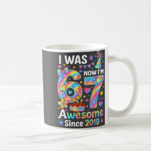 Mug J'avais 6 ans maintenant j'ai 7 ans Tie-Dye Annive (Droite)