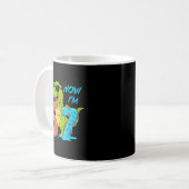 Mug J'avais six ans maintenant j'ai sept ans T-rex din (Devant gauche)