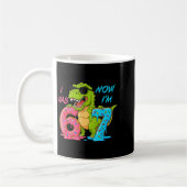 Mug J'avais six ans maintenant j'ai sept ans T-rex din (Gauche)
