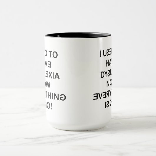 Mug J'Avais Un Café En Texte Noir Dyslexique (Centre)