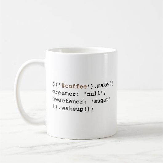 Mug Javascript foncé et doux (Gauche)