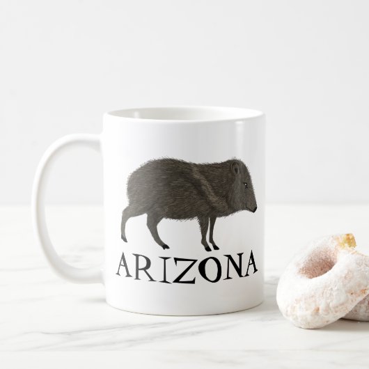 Mug Javelina ARIZONA Désert Peccaire Animaux Sauvages  (Avec donut)