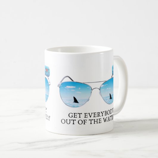 Mug JAWS 50th Sortez de l'eau ! (Devant droit)