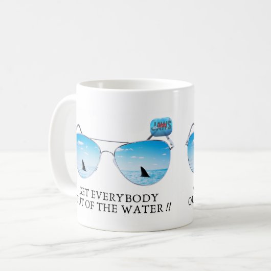 Mug JAWS 50th Sortez de l'eau ! (Devant gauche)