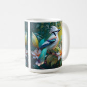 Mug Jay à ailes Turquoises en berceau (Devant droit)