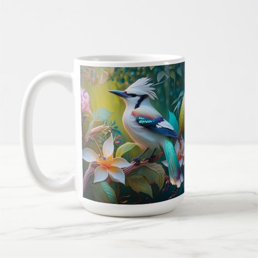 Mug Jay à ailes Turquoises en berceau (Gauche)