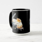 Mug Jazz classique Orange Chat Jazz Piano Lecteur Clav (Devant gauche)