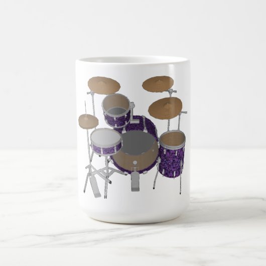 Mug Jazz Drum Kit : Ensemble de tambours violets perso (Centre)