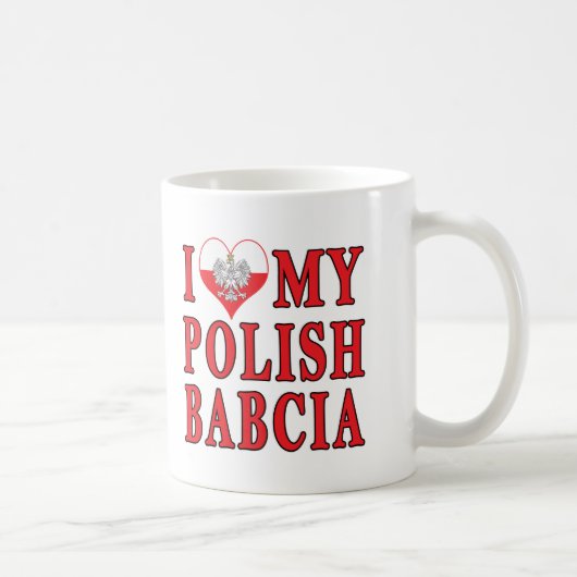 Mug J'Coeur Mon Polonais Babcia (Droite)