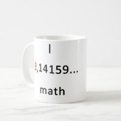 Mug Je <3 maths, plus que du café ! (Devant gauche)