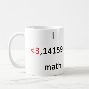 Mug Je <3 maths, plus que du café !