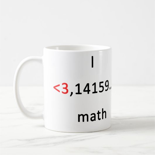 Mug Je <3 maths, plus que du café ! (Gauche)