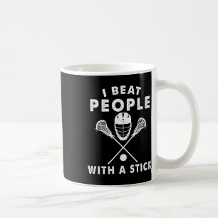 Mug Je Battre Les Gens Avec Un Bâton Drôle Lacrosse Jo