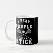Mug Je Battre Les Gens Avec Un Stick Drôle Lacrosse Jo (Gauche)