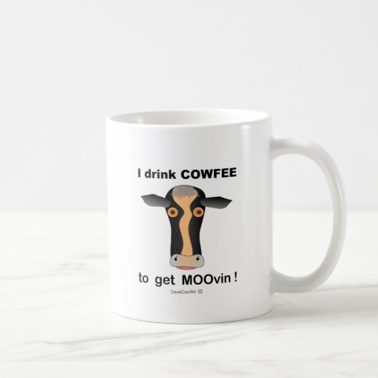 Mug Je bois COWfee pour obtenir MOOvin ! (Droite)