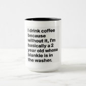 Mug Je bois du café parce que, sans lui, je suis (Centre)