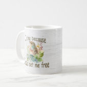 Mug Je Chante Parce Que La Boue De Café Fleurs D'Oisea (Devant gauche)