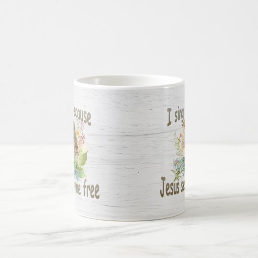 Mug Je Chante Parce Que La Boue De Café Fleurs D'Oisea (Centre)