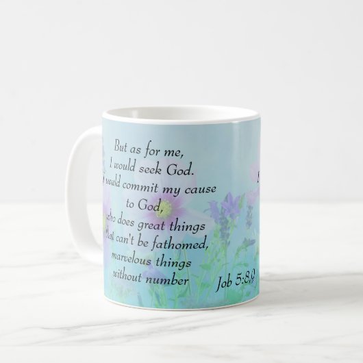 Mug Je chercherai le Seigneur, Job 5 (Devant gauche)
