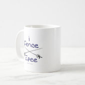 Mug je clôture le BLEU d'Epee (poignée de pistolet) (Devant gauche)