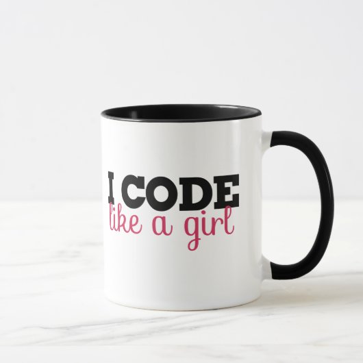 Mug Je code comme une fille (Droite)