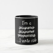 Mug Je Code Écrit Humour de Programmeur Typographie Gr (Centre)