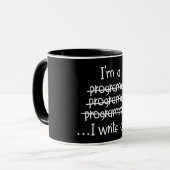 Mug Je Code Écrit Humour de Programmeur Typographie Gr (Devant gauche)