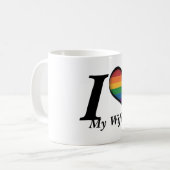 Mug Je Coeur Ma Femme Lesbienne Pride Typographie (Devant gauche)