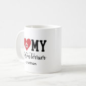 Mug Je Coeur Mon Boston Terrier Personnalisé (Devant gauche)