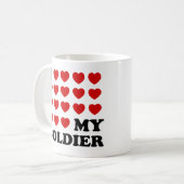 Mug Je (coeur) mon soldat (Devant gauche)