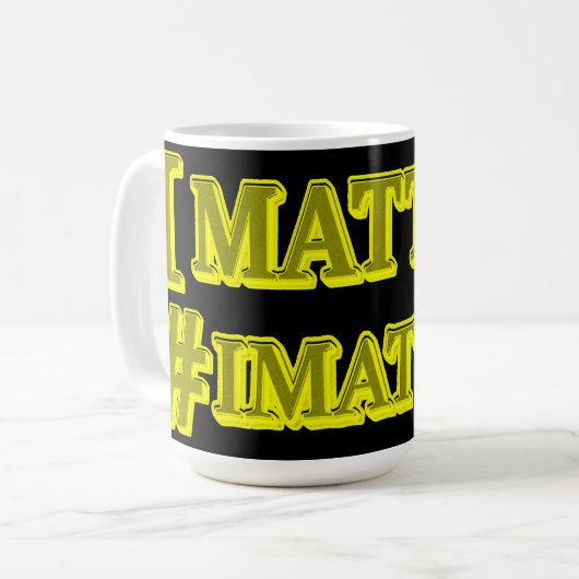 Mug "JE COMPTE !" Conception d'expression mignonne. Co (Devant gauche)