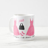 Mug Je Confesserai que je fais Obsess. Chaussures Robe (Devant gauche)