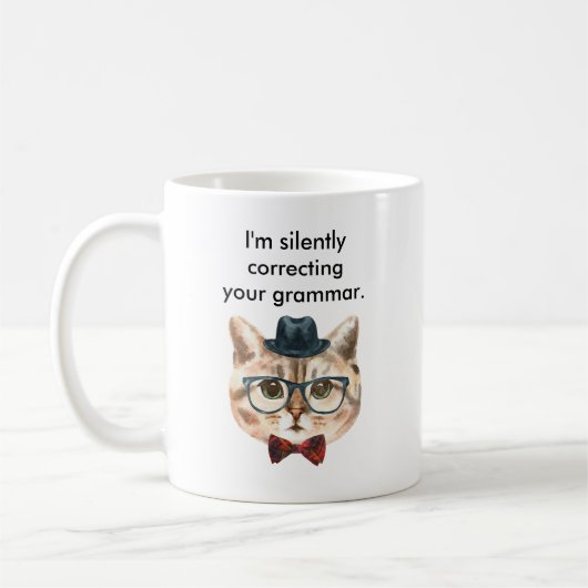 Mug Je corrige silencieusement ton chaton de grammaire (Gauche)