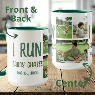 Mug Je cours, Papa me poursuit Collage de photos amusa